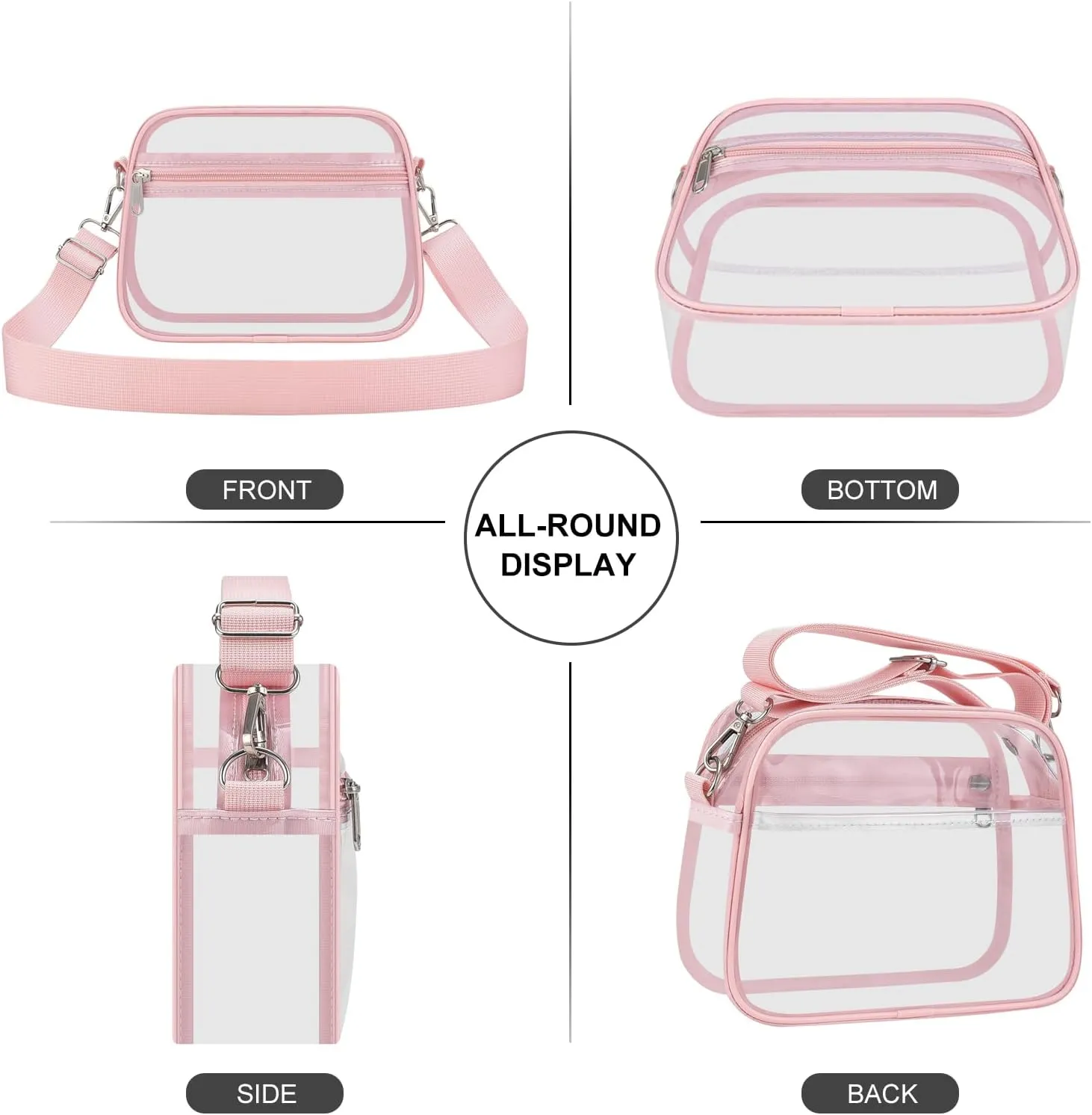 USPECLARE Clear Bag for Stadium Events Clear Purse for Women and Men for Sports Events Concerts Festivals