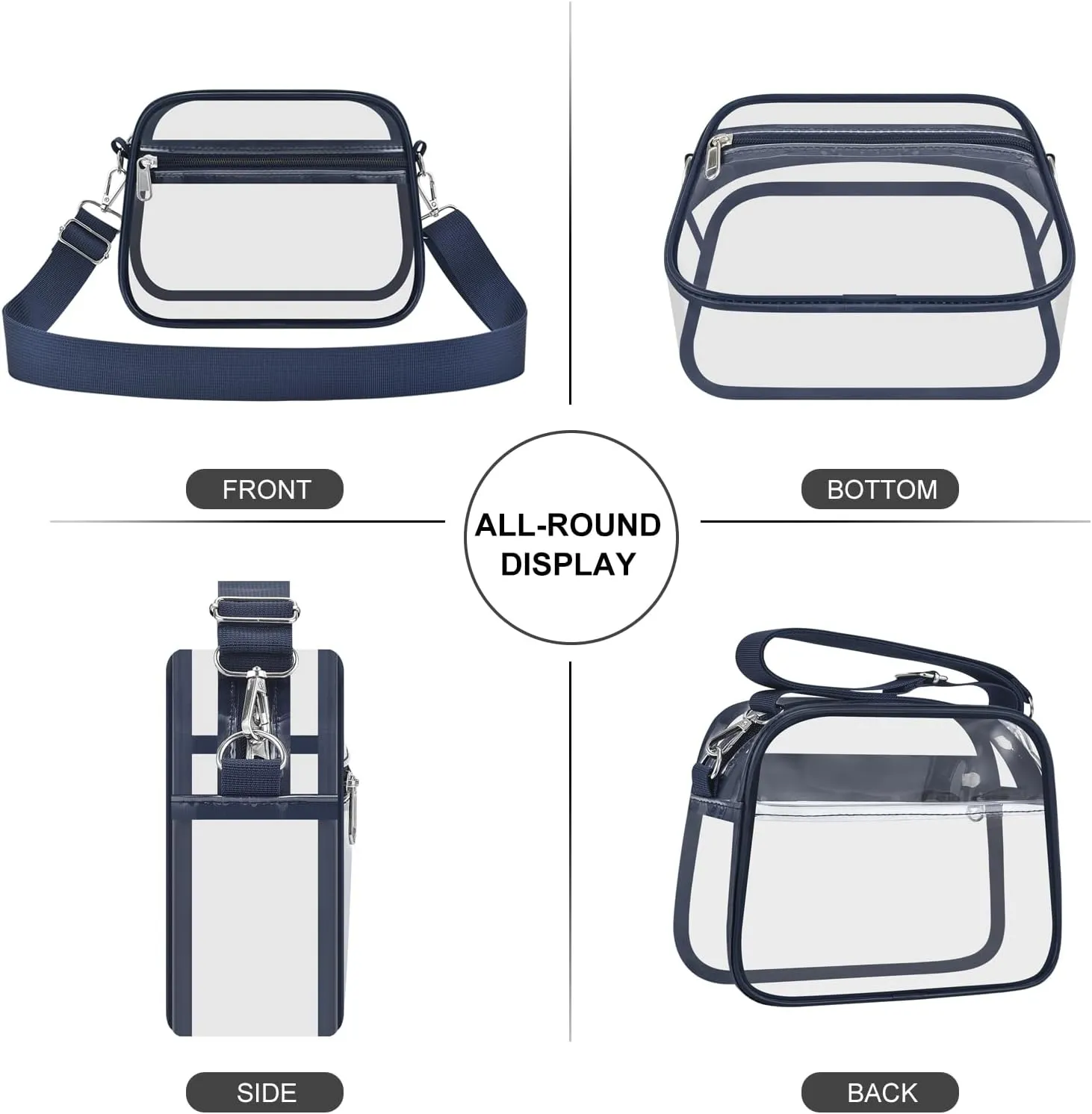 USPECLARE Clear Bag for Stadium Events Clear Purse for Women and Men for Sports Events Concerts Festivals
