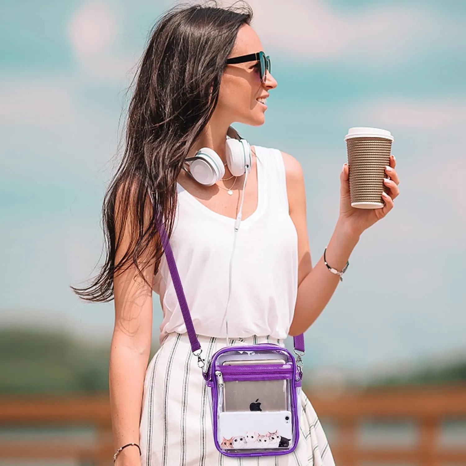 USPECLARE Clear Purse Stadium Approved CrossBody Bag for Men and Women