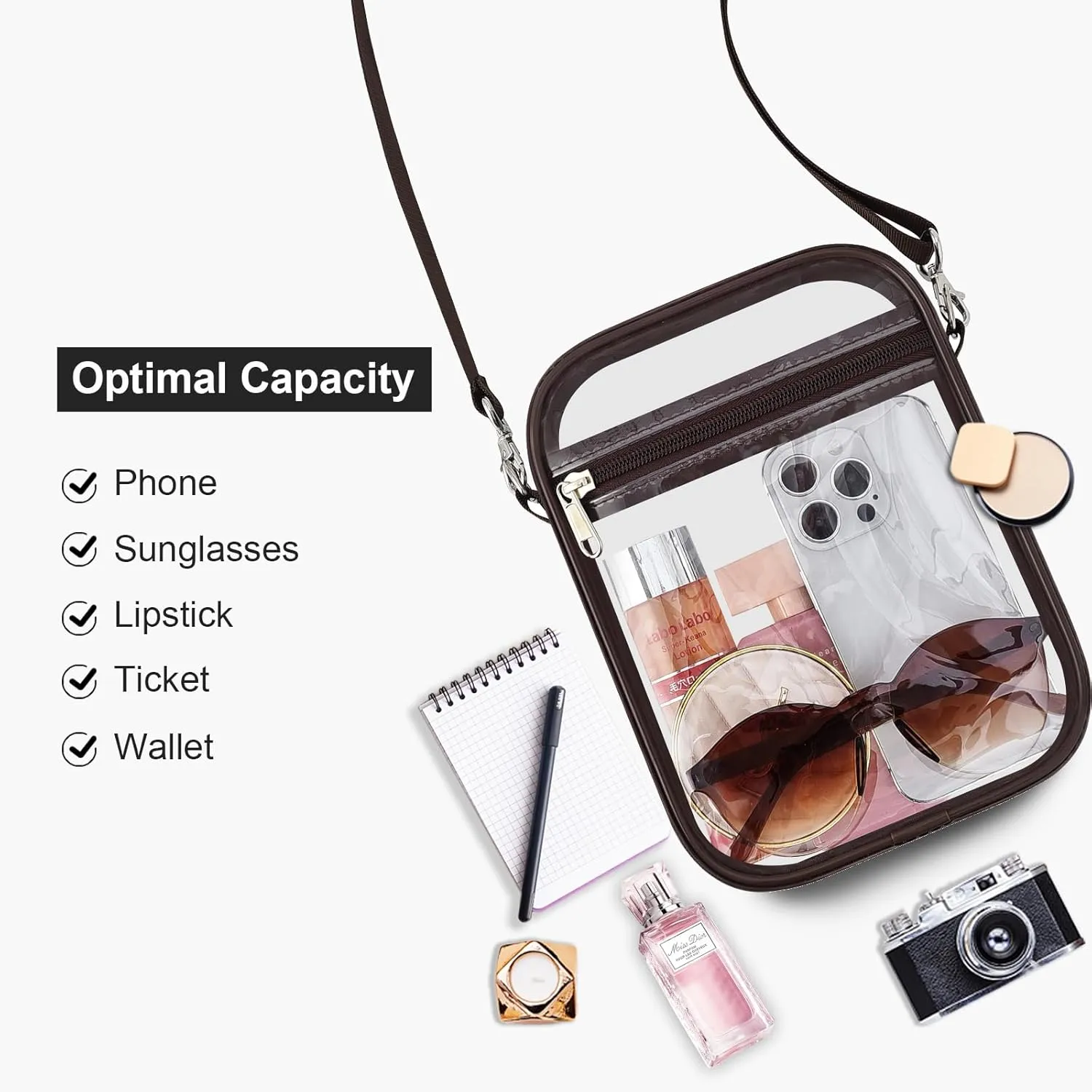USPECLARE Clear Purse Stadium Approved CrossBody Bag for Men and Women