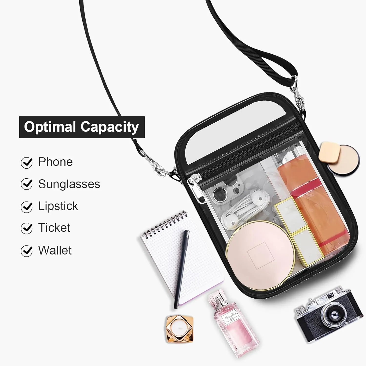 USPECLARE Clear Purse Stadium Approved CrossBody Bag for Men and Women