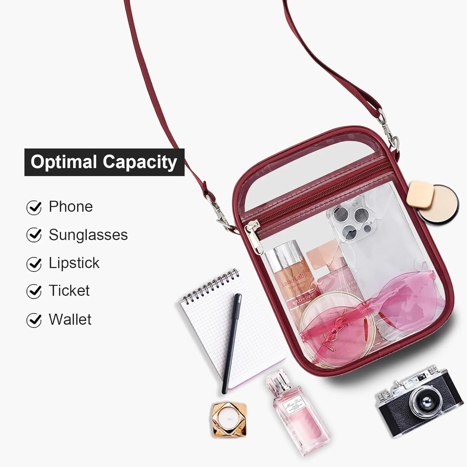 USPECLARE Clear Purse Stadium Approved CrossBody Bag for Men and Women