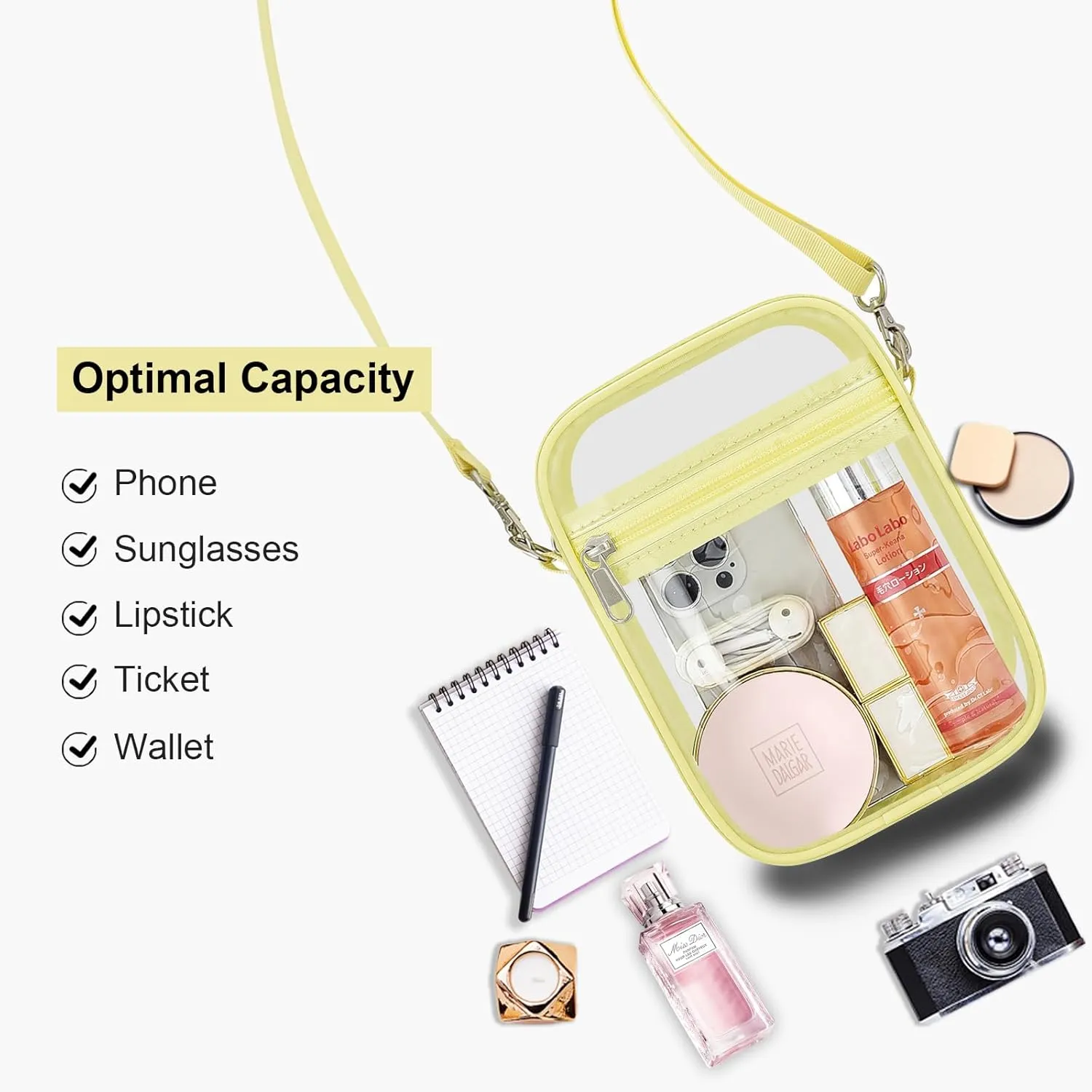 USPECLARE Clear Purse Stadium Approved CrossBody Bag for Men and Women