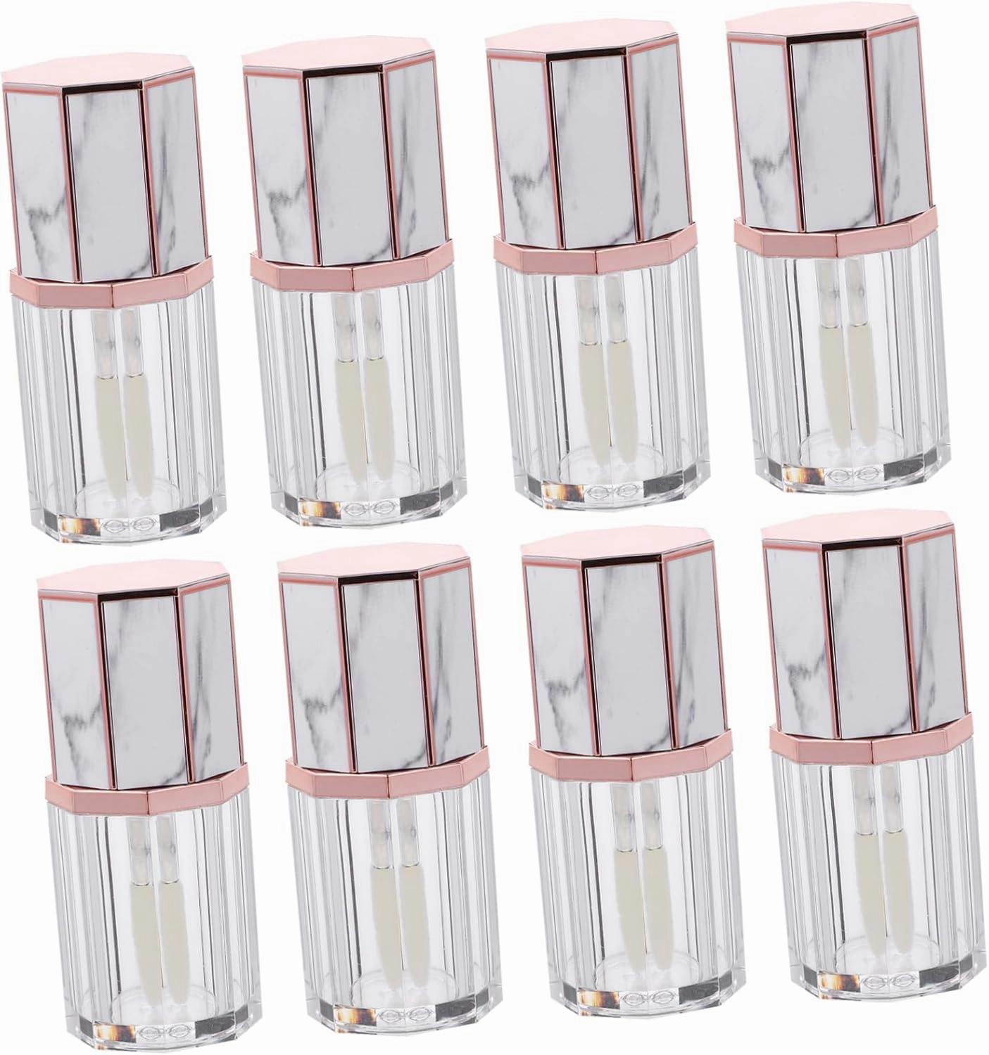 Vaguelly 10pcs Empty Lip Gloss Containers with Marble Design for DIY Lip Gloss Travel Friendly Bottles and Liquid present for Friends