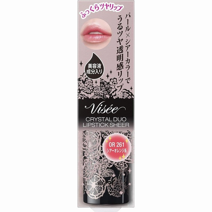VISEE Rich Crystal Duo - LIMITED EDITION! Lipstick with gradation effect Color: Peach OR261 [With alcohol]