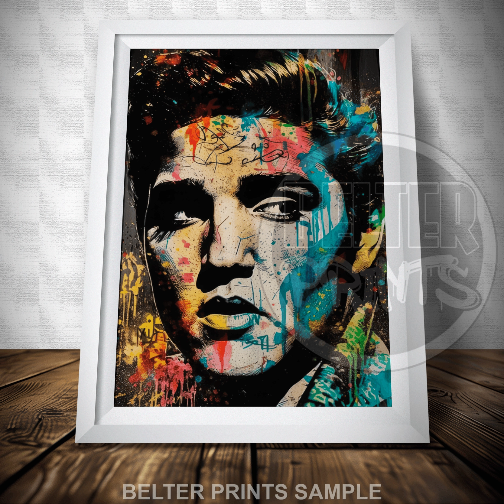 VIVA COLOUR | Elvis Presley Wall Art | Abstract Pop Art Portrait Print