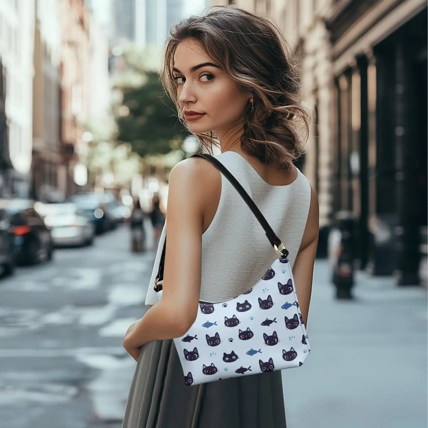 Women’s Underarm Bag Soft PU Leather Shoulder Bag Internal Zipper Pocket Handbag Ladies Small Purse Daily Travel