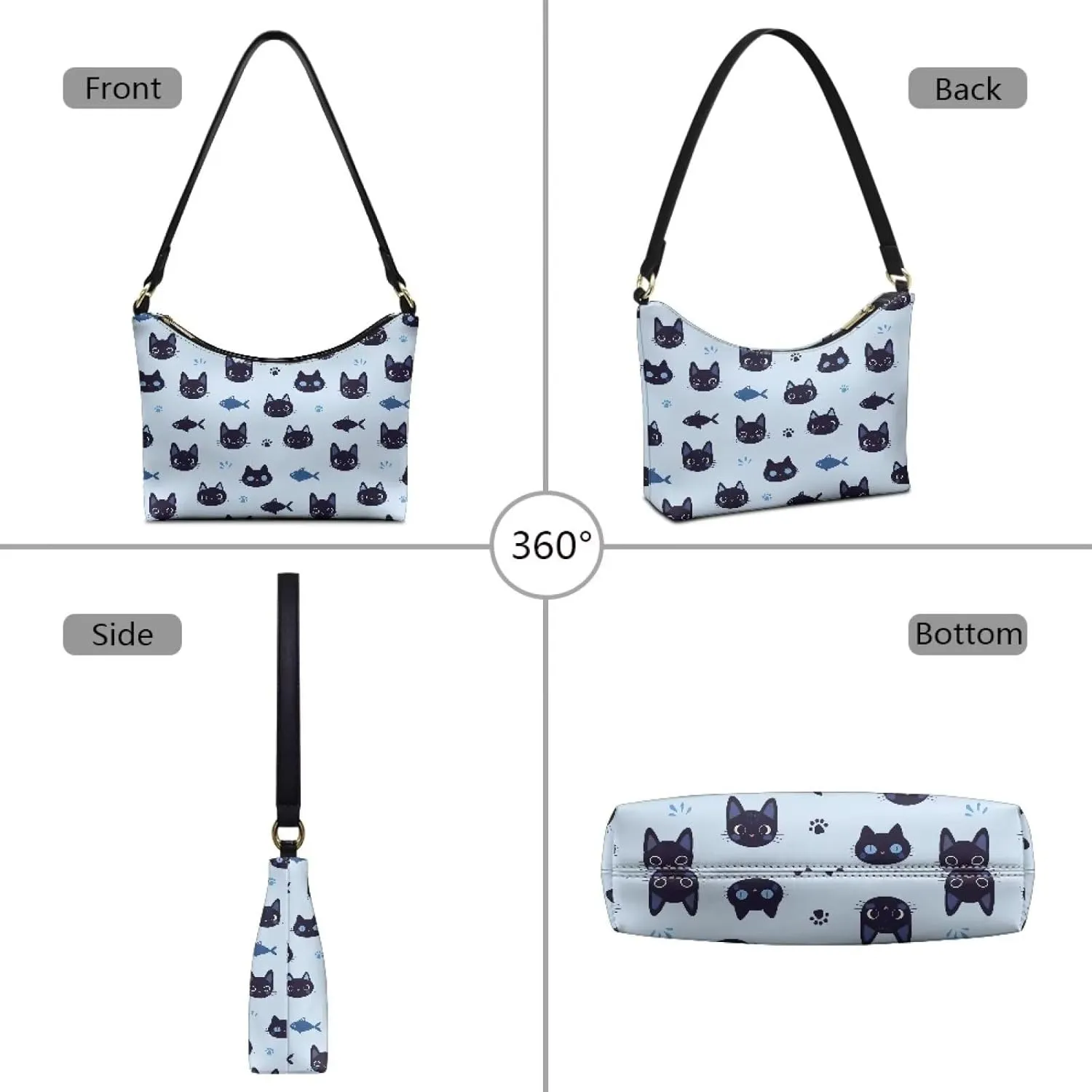 Women’s Underarm Bag Soft PU Leather Shoulder Bag Internal Zipper Pocket Handbag Ladies Small Purse Daily Travel
