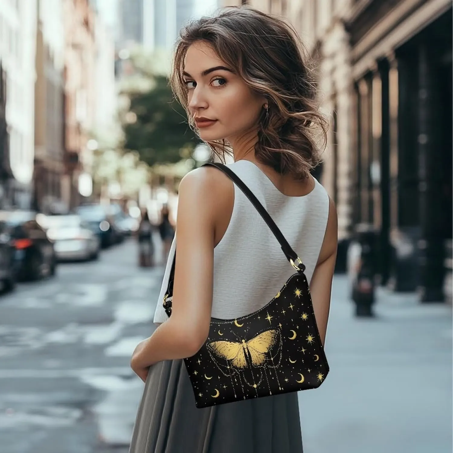 Women’s Underarm Bag Soft PU Leather Shoulder Bag Internal Zipper Pocket Handbag Ladies Small Purse Daily Travel