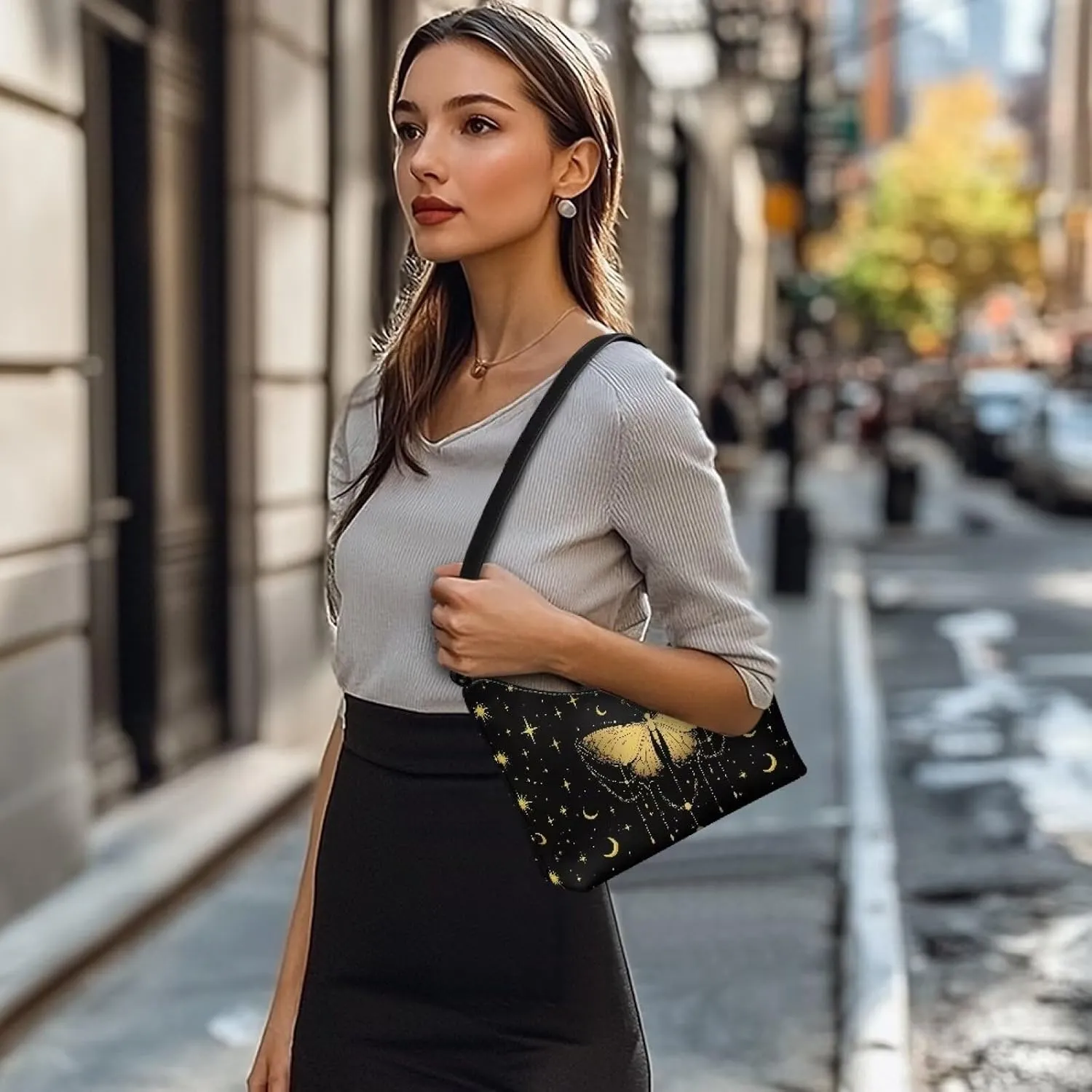 Women’s Underarm Bag Soft PU Leather Shoulder Bag Internal Zipper Pocket Handbag Ladies Small Purse Daily Travel