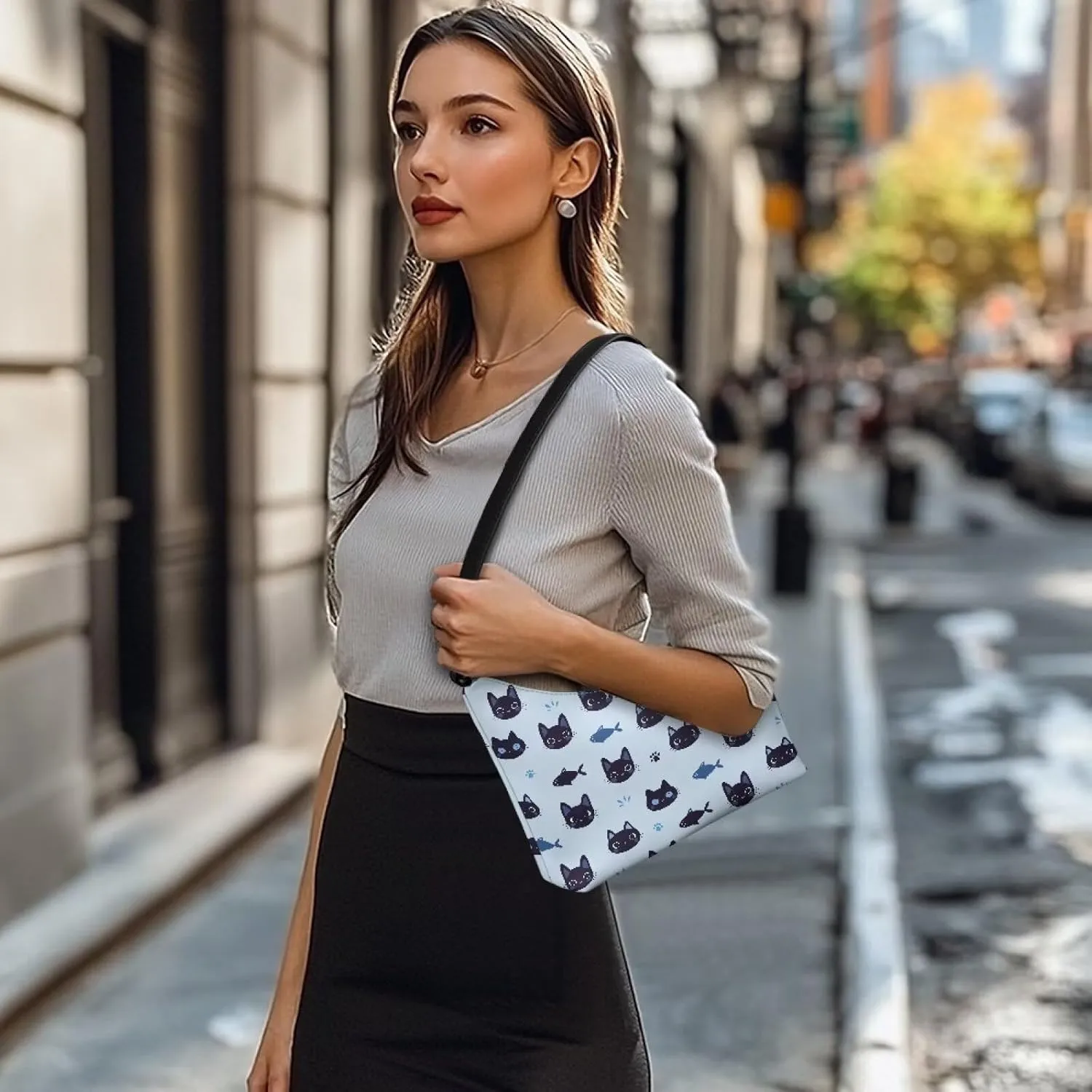 Women’s Underarm Bag Soft PU Leather Shoulder Bag Internal Zipper Pocket Handbag Ladies Small Purse Daily Travel