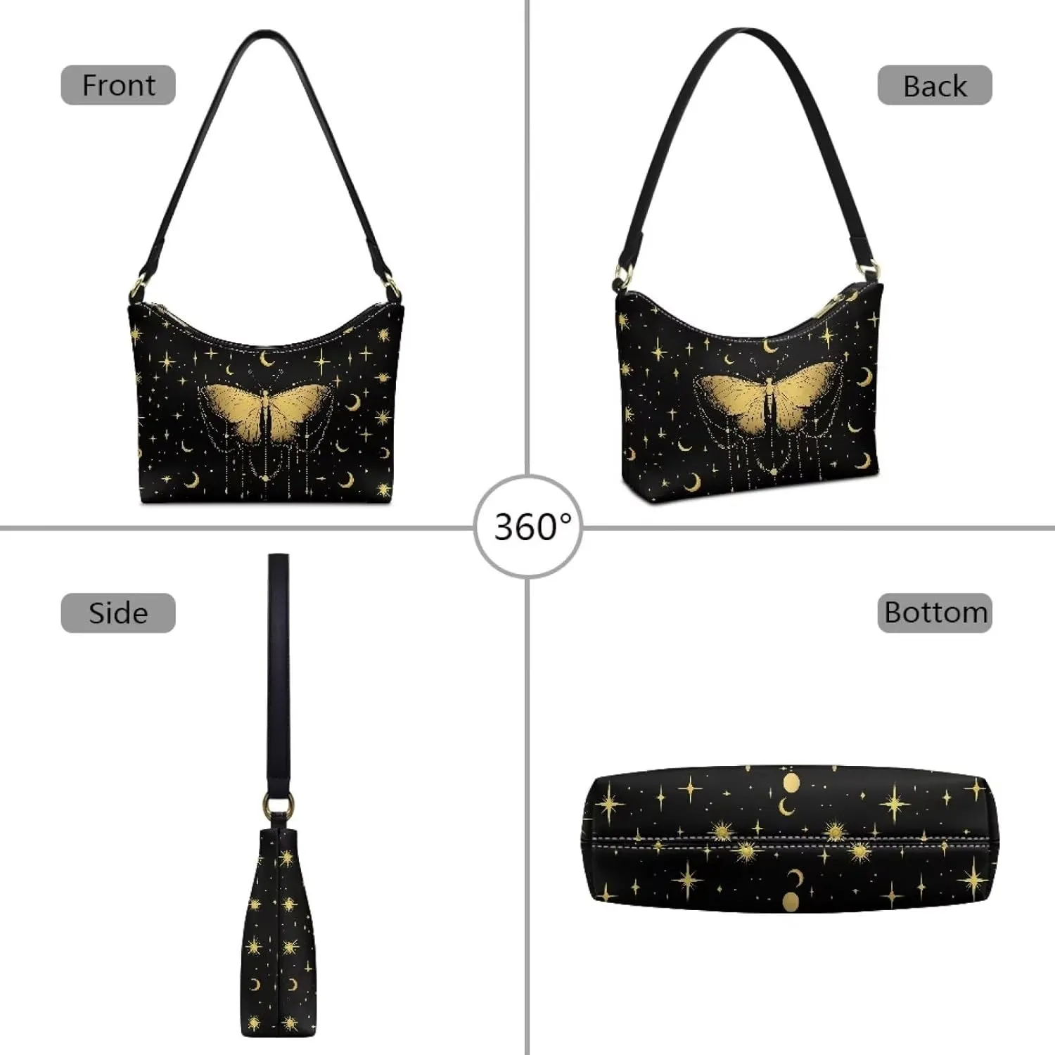Women’s Underarm Bag Soft PU Leather Shoulder Bag Internal Zipper Pocket Handbag Ladies Small Purse Daily Travel