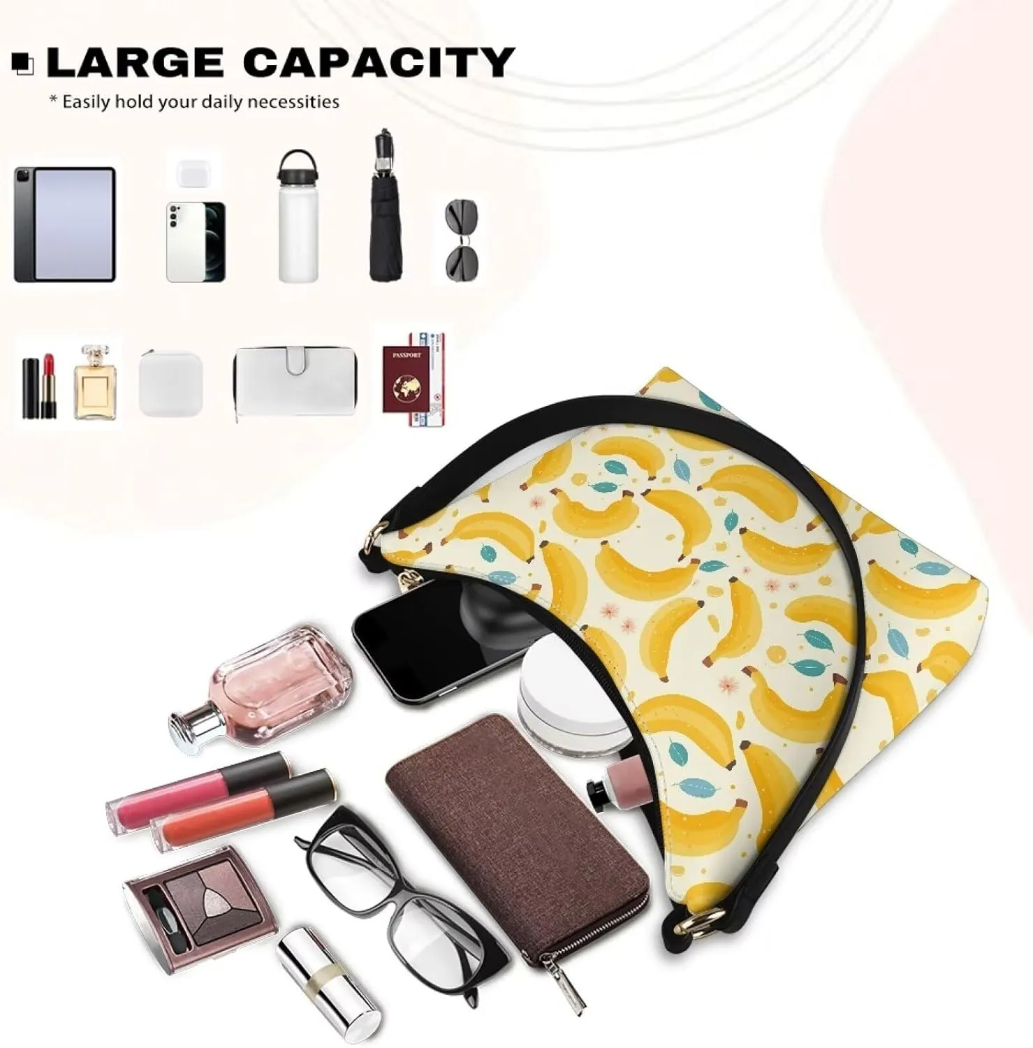 Women’s Underarm Bag Soft PU Leather Shoulder Bag Internal Zipper Pocket Handbag Ladies Small Purse Daily Travel