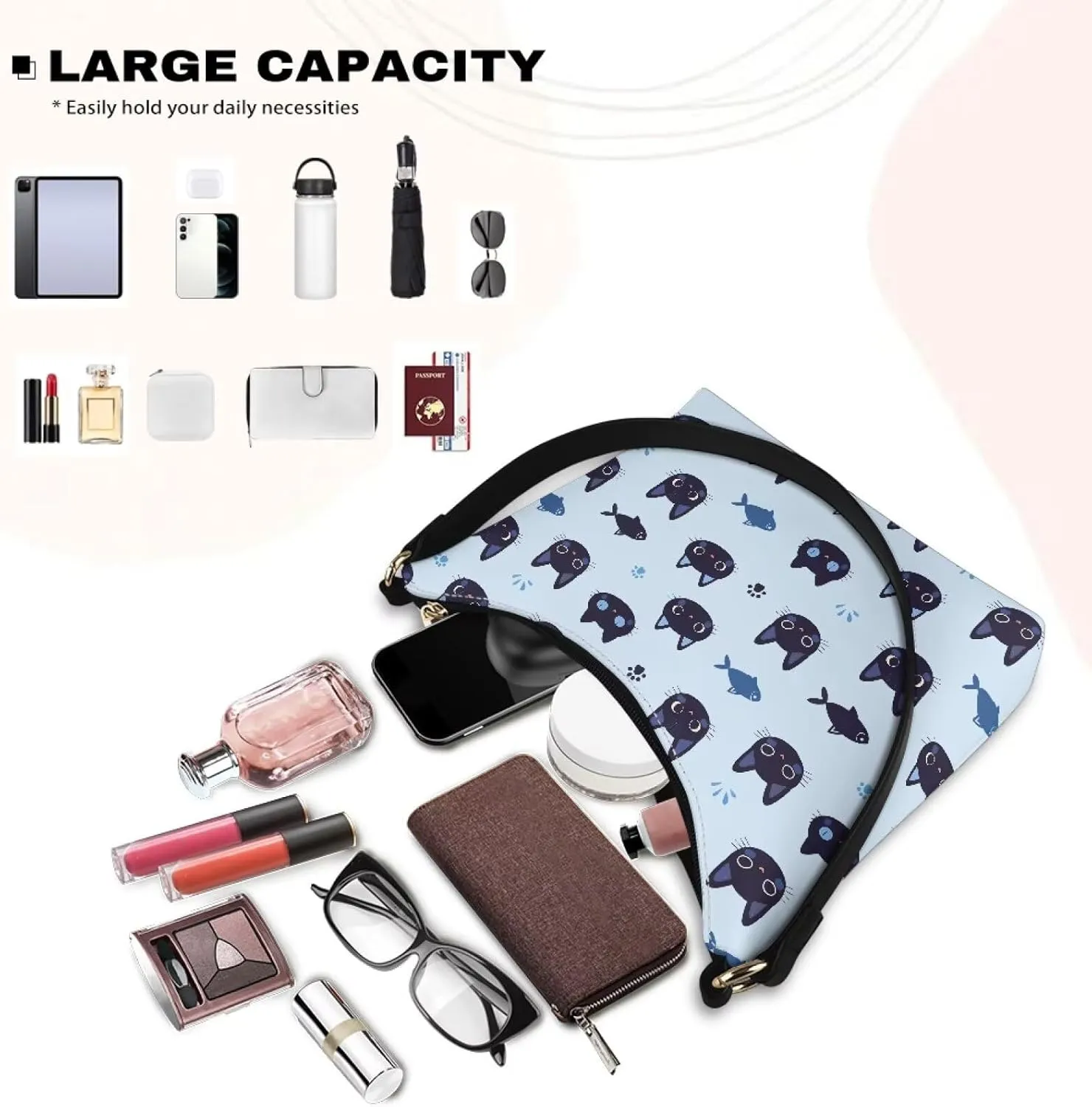 Women’s Underarm Bag Soft PU Leather Shoulder Bag Internal Zipper Pocket Handbag Ladies Small Purse Daily Travel