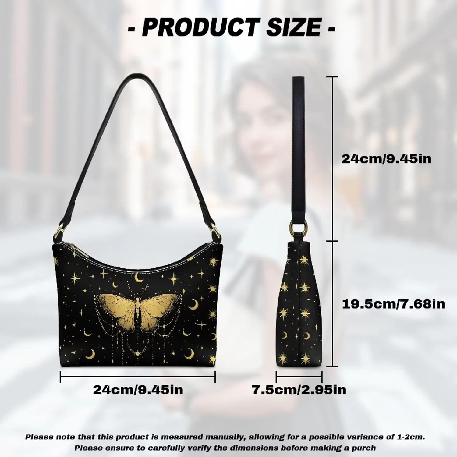 Women’s Underarm Bag Soft PU Leather Shoulder Bag Internal Zipper Pocket Handbag Ladies Small Purse Daily Travel