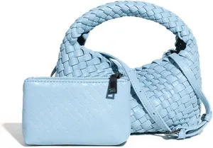 Woven Women's Bag Handbag Vegetable Basket Women's Bag Small Retro Casual One-Shoulder Messenger Lunch Box Bag Handbag (Color : 08)