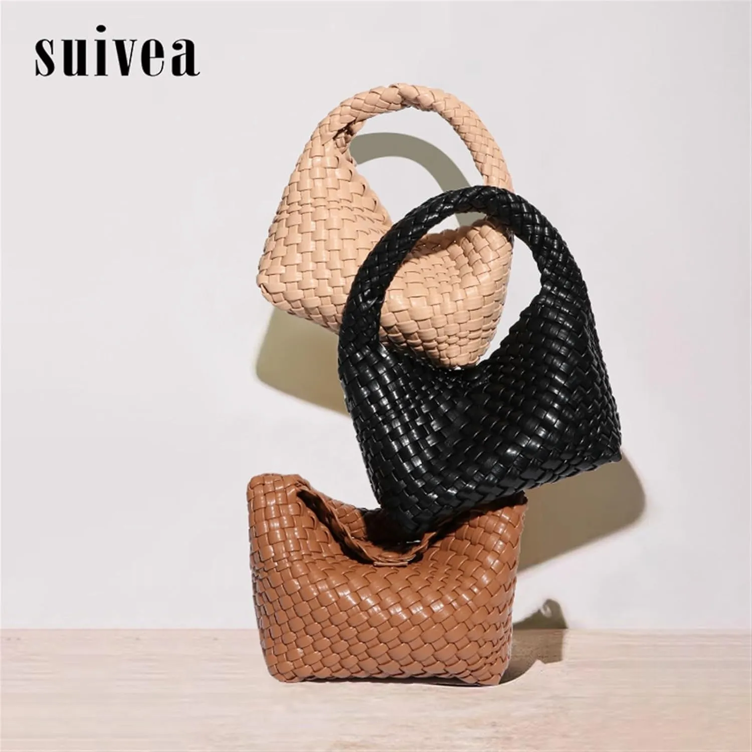 Woven Women's Bag Handbag Vegetable Basket Women's Bag Small Retro Casual One-Shoulder Messenger Lunch Box Bag Handbag (Color : 08)